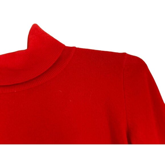 United Colors Of Benetton Merino Wool Red Turtleneck Knit Sweater Womens Small - Picture 3 of 8